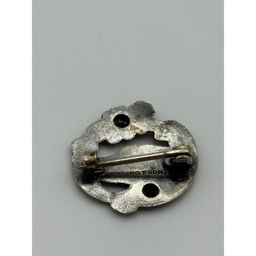 Antique Art Nouveau Dog Pin Brooch Marked Sterling Front - Picture 7 of 9
